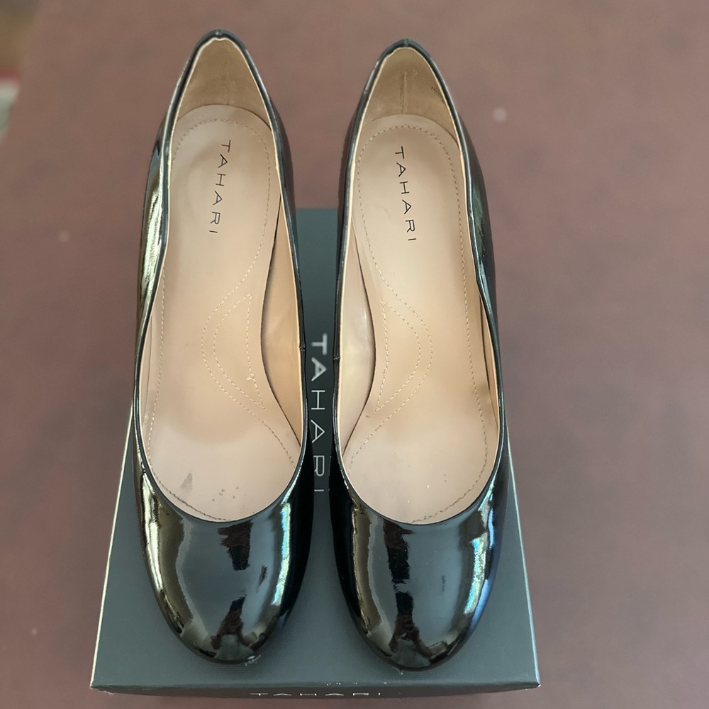 Tahari Black Patent Leather Heels